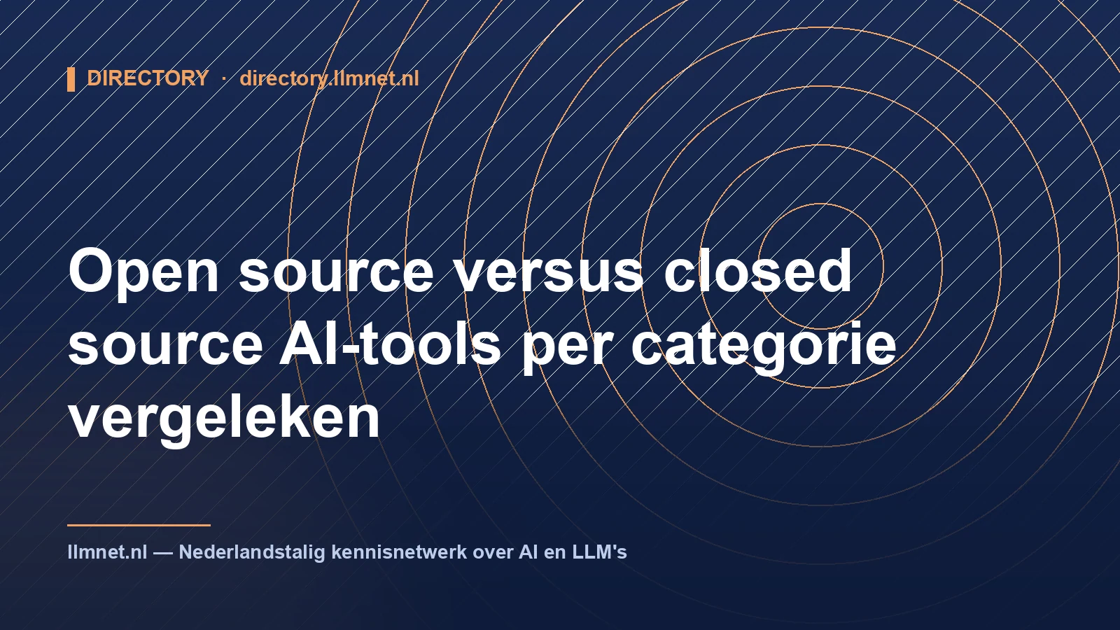 Open source vs closed source AI-tools per categorie